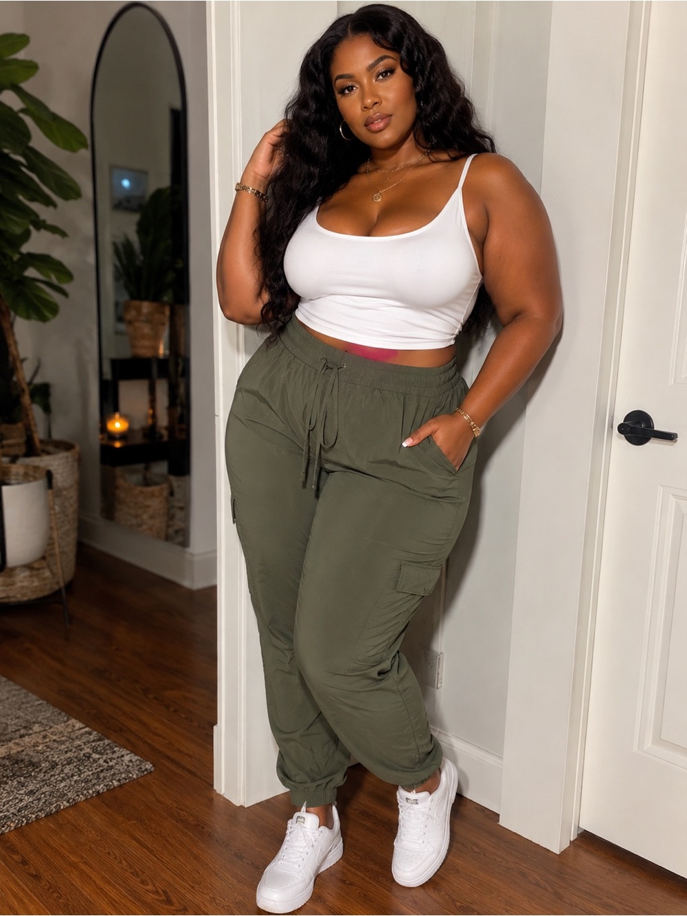 Old Navy Olive Drawstring Cargo Joggers
